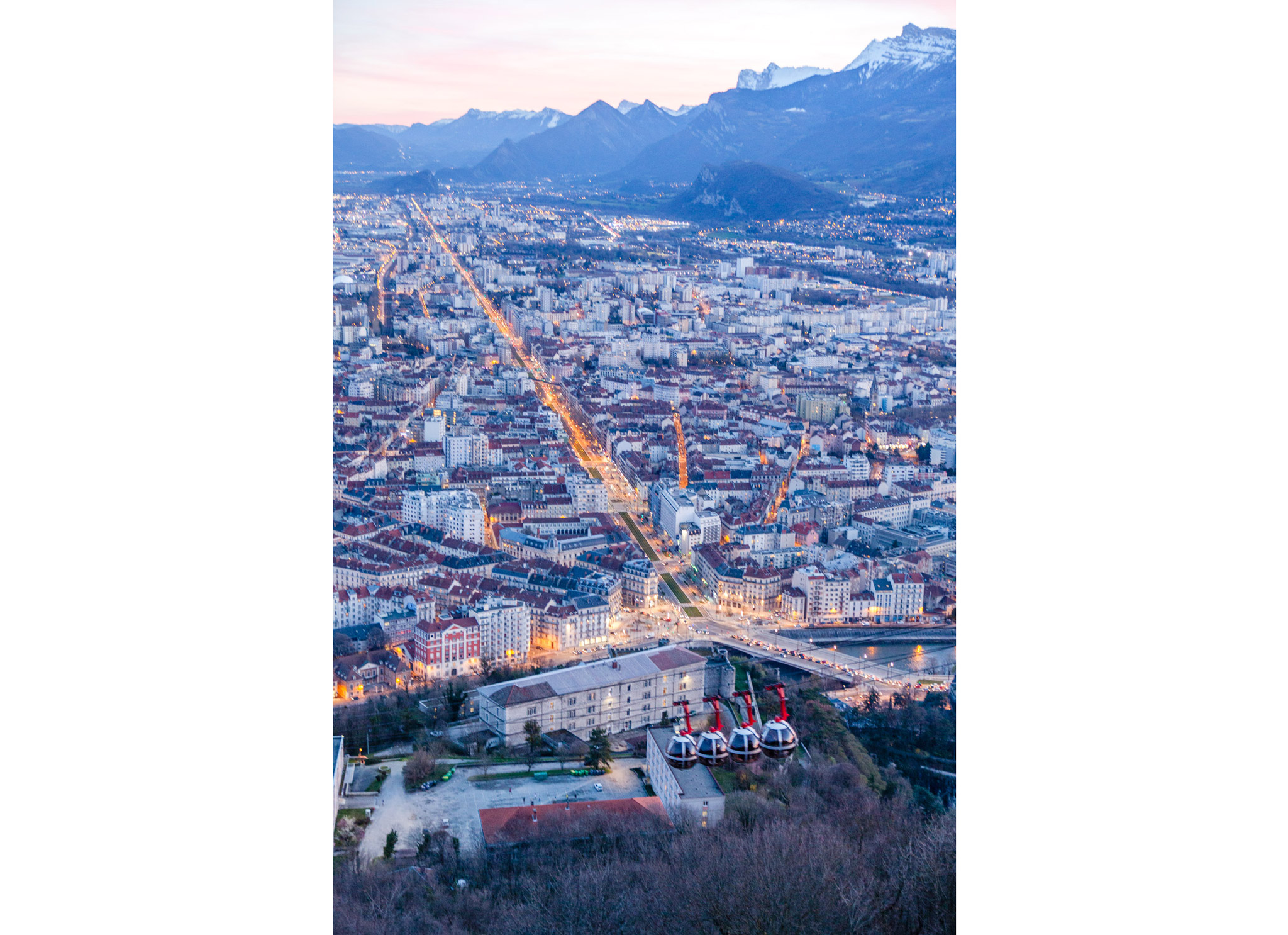 Grenoble Bastille sunset